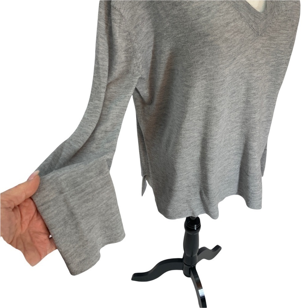 𝅺zara Knit Lightweight Grey V-Neck Sweater Oversized Size S - Picture 4 of 8